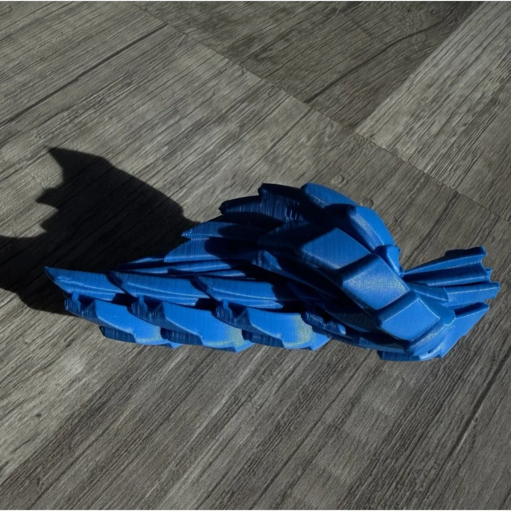 3D Printed Twisty Fidget Dragon Egg Mini -‎ Blue Sensory Toy
